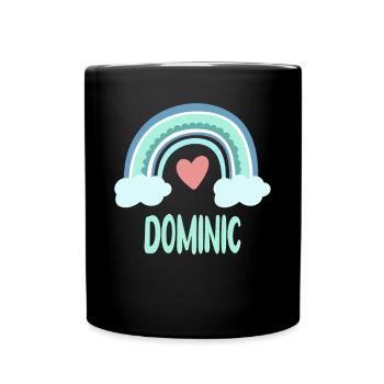 Dominic Name Rainbow Baby - Full Colour Mug - black - Front