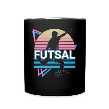 Futsal-Spieler Retro - Tasse einfarbig - Schwarz - Vorne