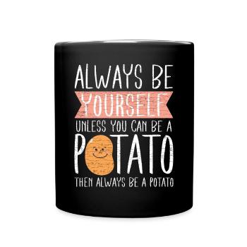 Kartoffel Geschenk - Tasse einfarbig - Schwarz - Vorne