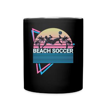 Beach Soccer Spieler Retro - Tasse einfarbig - Schwarz - Vorne