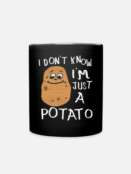 Kartoffeln Gemüse Geschenk - Tasse einfarbig - Schwarz