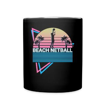 Beach Netball Spieler Retro - Tasse einfarbig - Schwarz - Vorne