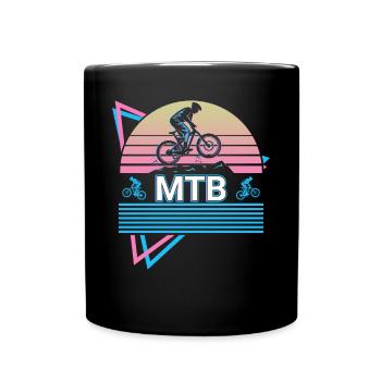 Mtb Biker Cycling Mountainbike Retro - Full Colour Mug - black - Front