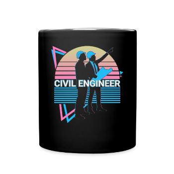 Ingénieur civil Génie civil Rétro - Mug uni - noir - Devant