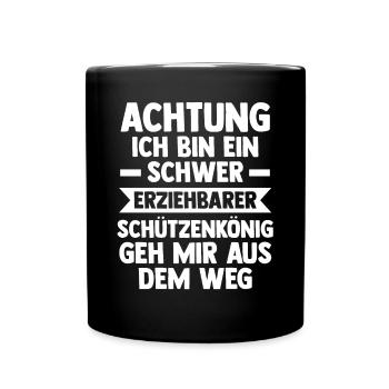 Schützenverein Schützenfest Schützenkönig - Tasse einfarbig - Schwarz - Vorne