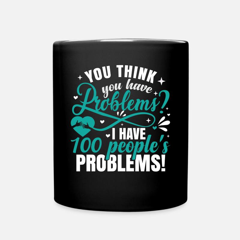 Sozialarbeiter lustig - Tasse einfarbig - Schwarz