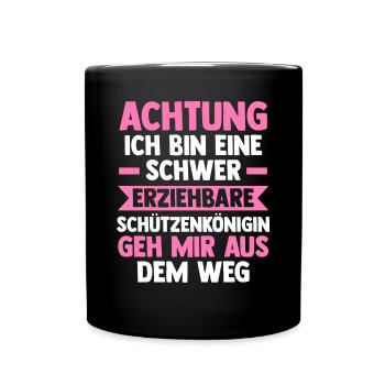 Schützenverein Schützenfest Schützenkönig - Tasse einfarbig - Schwarz - Vorne