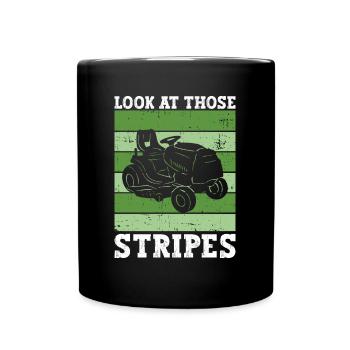 Regardez ces rayures - tondeuse à gazon - Mug uni - noir - Devant