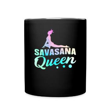 Savasana Queen Lotus Flower Yoga - Tasse einfarbig - Schwarz - Vorne