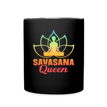 Savasana Queen Lotus Flower Yoga - Tasse einfarbig - Schwarz - Vorne