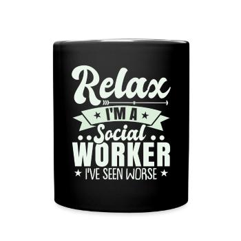 Relax I'm A Social Worker - Full Colour Mug - black - Front