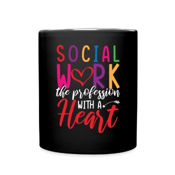 Social Work Heart - Full Colour Mug - black - Front