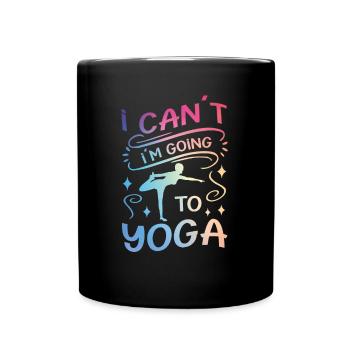 Je ne peux pas aller au yoga yoga amusant - Mug uni - noir - Devant