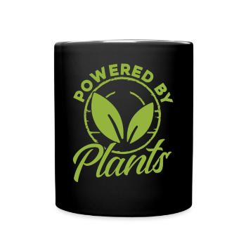 Powered By Plants - Tasse einfarbig - Schwarz - Vorne