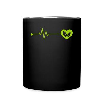 Battements de cœur végétaliens - Mug uni - noir - Devant