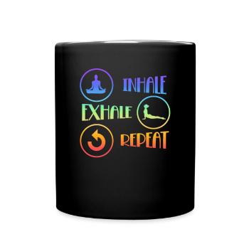 Inhale Exhale Repeat Yoga - Tasse einfarbig - Schwarz - Vorne