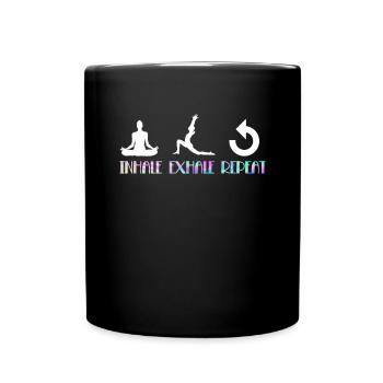Inhale Exhale Repeat Yoga - Tasse einfarbig - Schwarz - Vorne