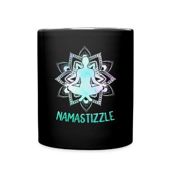 Namastizzle Meditating Mandala Yoga - Tasse einfarbig - Schwarz - Vorne