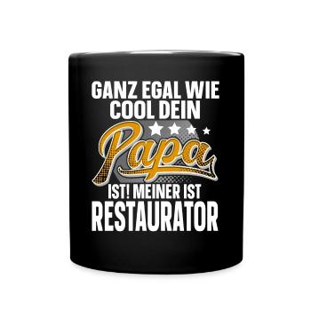 Restaurator Papa Vater Vatertag Cooler Papa - Tasse einfarbig - Schwarz - Vorne