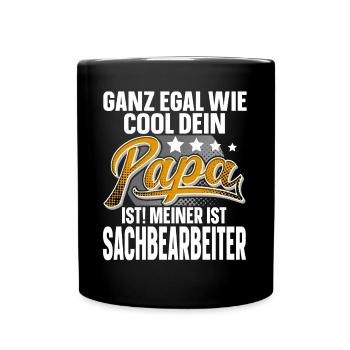 Sachbearbeiter Papa Vater Vatertag Cooler Papa - Tasse einfarbig - Schwarz - Vorne