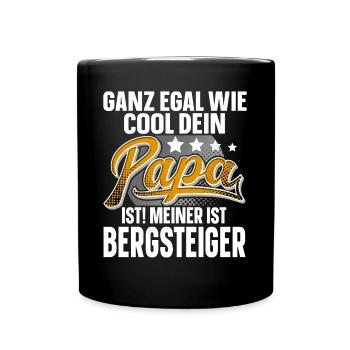 Bergsteiger Papa Vater Vatertag Cooler Papa - Tasse einfarbig - Schwarz - Vorne