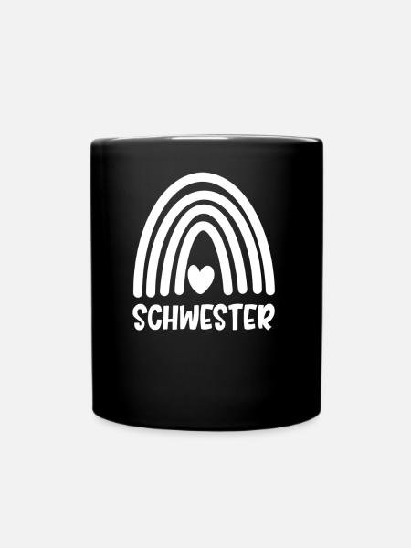 Schwester - Tasse einfarbig - Schwarz