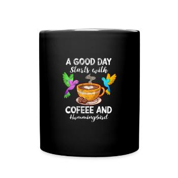 Kaffee Kolibri - Tasse einfarbig - Schwarz - Vorne