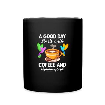 Kaffee Kolibri Koffein Espresso Barista Geschenk - Tasse einfarbig - Schwarz - Vorne
