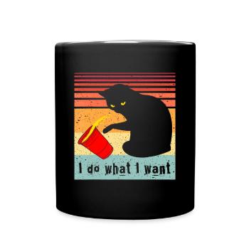 Mach, was ich will Vintage Black Cat Red Cup Funny My - Tasse einfarbig - Schwarz - Vorne