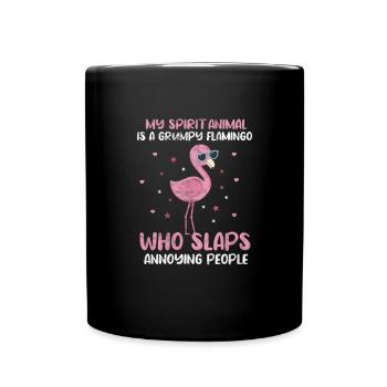 Flamant - Mug uni - noir - Devant