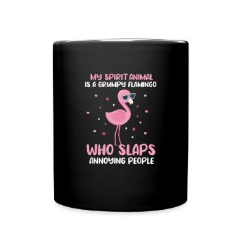 Flamingo Pink Bird Zoo Summer Holiday Gift - Full Colour Mug - black - Front