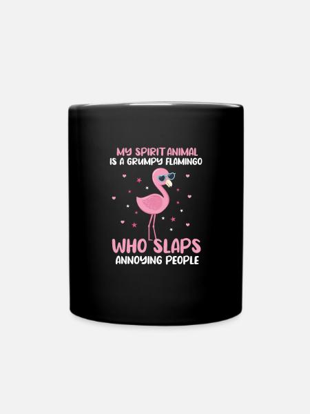Flamingo Pink Vogel Zoo Sommer Urlaub Geschenk - Tasse einfarbig - Schwarz