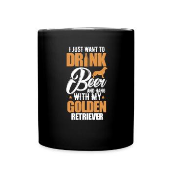 Golden Retriever - Tasse einfarbig - Schwarz - Vorne