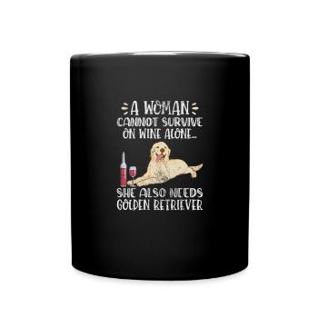 Golden Retriever - Tasse einfarbig - Schwarz - Vorne