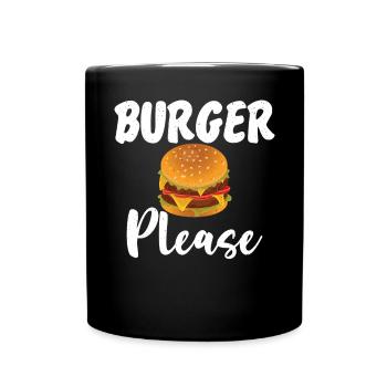 Burger Lover Gift - Full Colour Mug - black - Front
