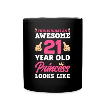 21. Geburtstag Frauen Lustig 21 Jahre alt Geburtstag Gi - Tasse einfarbig - Schwarz - Vorne