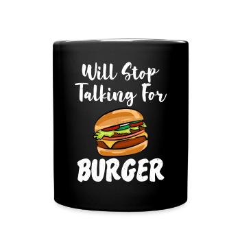 Burger Lover Gift - Full Colour Mug - black - Front
