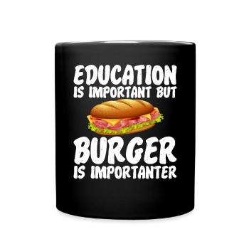 Burger Lover Gift - Full Colour Mug - black - Front