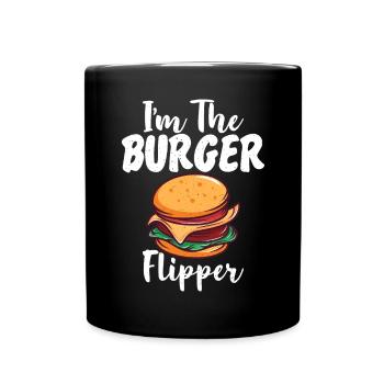 Burger Lover Gift - Full Colour Mug - black - Front