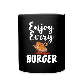 Burger Lover Gift - Full Colour Mug - black - Front