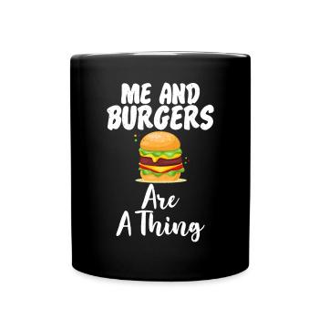 Burger Lover Gift - Full Colour Mug - black - Front