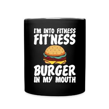 Burger Lover Gift - Full Colour Mug - black - Front