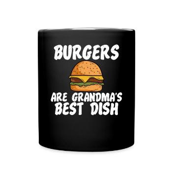 Burger Lover Gift - Full Colour Mug - black - Front