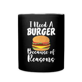 Burger Lover Gift - Full Colour Mug - black - Front