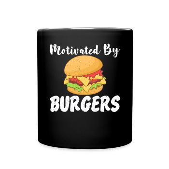 Burger Lover Gift - Full Colour Mug - black - Front