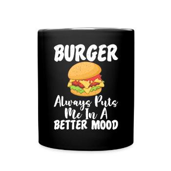 Burger Lover Gift - Full Colour Mug - black - Front