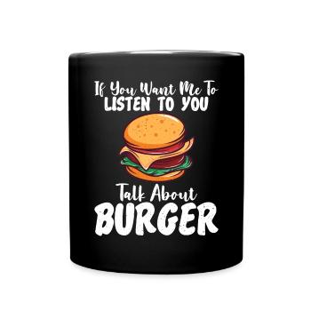 Burger Lover Gift - Full Colour Mug - black - Front