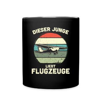 Modellflugzeug Modellflieger Modellbau Flugzeug - Tasse einfarbig - Schwarz - Vorne