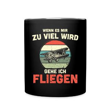 Modellflugzeug Modellflieger Modellbau Flugzeug - Tasse einfarbig - Schwarz - Vorne