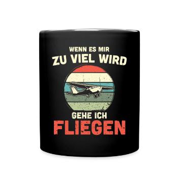 Modellflugzeug Modellflieger Modellbau Flugzeug - Tasse einfarbig - Schwarz - Vorne